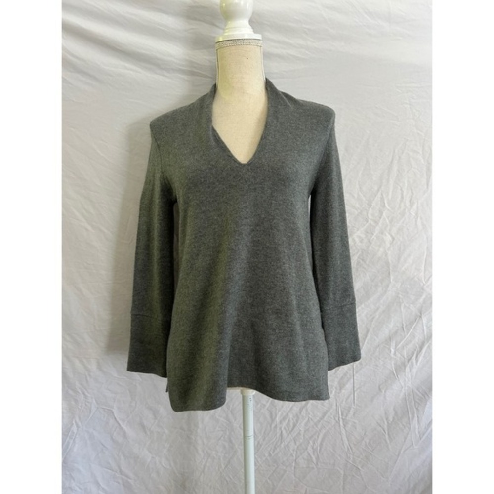 ALLUDE Cashmere V Neck‎ Long Sleeve Sweater Top Women's Small